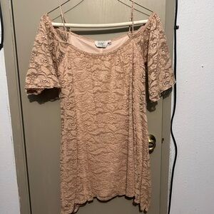 Joy Lace Mini Dress - Blush